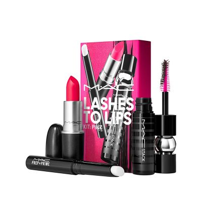 giftset eye & lip lashes to lips pink for Women 3pcs Mac