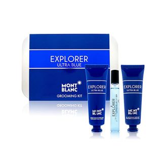 giftset explorer ultra blue grooming kit for Men 3pcs Mont Blanc