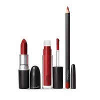 giftset secret lip kit red Women 4pcs Mac