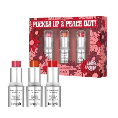 giftset Pucker Up & Peace Out Moisturizing Lip Balm for Women 3pcs BENEFIT