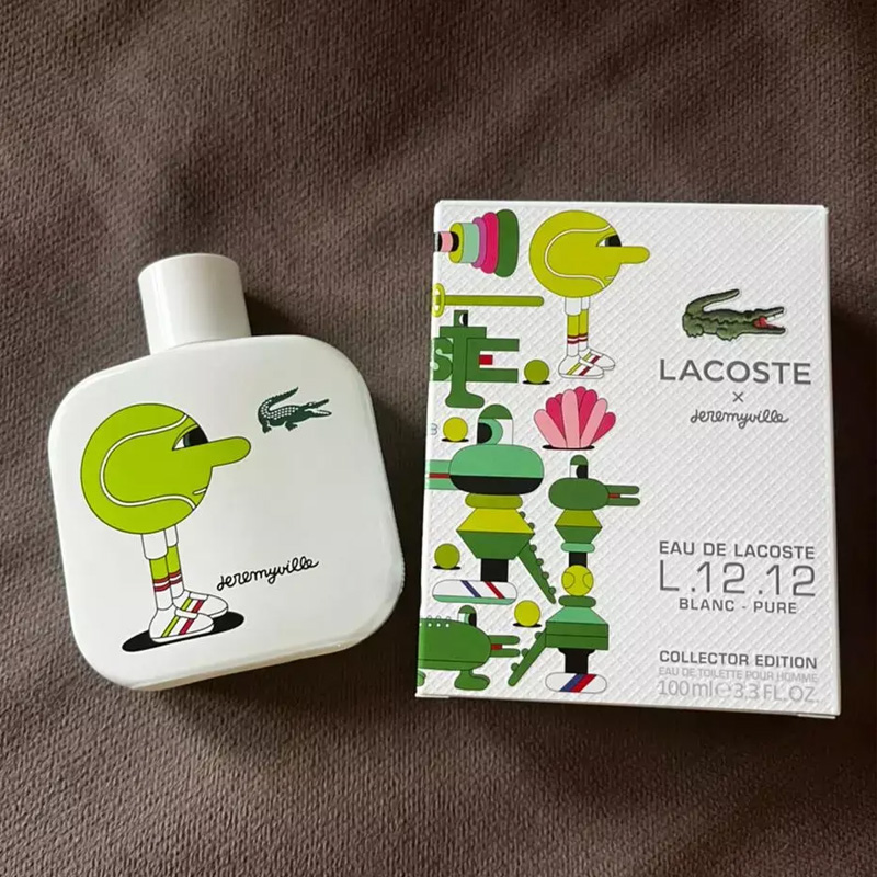 Eau de Lacoste L.12.12 Blanc Pure Collector Edition Pour Homme x Jeremyville Eau de Toilette for Men perfume fragrance Riah