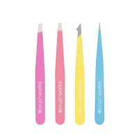 giftset complete tweezer set neon Women 4 pcs Brush Works