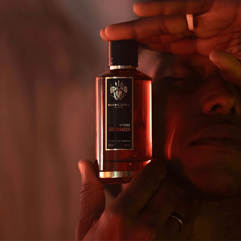 red tobacco intense extrait de parfum Mancera For Unisex and smoky guaiac wood create a warm Mancera Intense Red Tobacco Eau