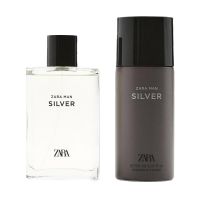 giftset Silver Eau De Toilette And Silver Deodorant Spray Men 2 pcs Zara